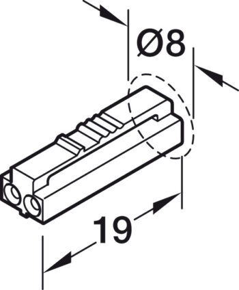 Hafele 83389251 Loox5 Door Sensor Switch 12V for Loox Drawer Profile