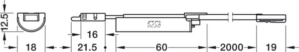 Hafele 83389251 Loox5 Door Sensor Switch 12V for Loox Drawer Profile