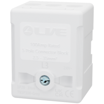 Live Electrical TB5P100-GREY Grey Terminal Block