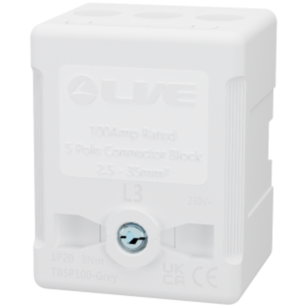Live Electrical TB5P100-GREY Grey Terminal Block