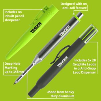 TRACER AMK1-PRO Pro Series Deep Hole Construction Pencil Kit with Site Holster