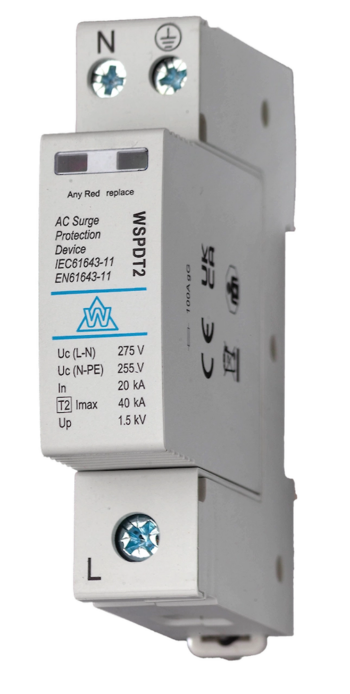 WCED WSPDT2-CB 1 module 40kA 2 Pole SPD Kit