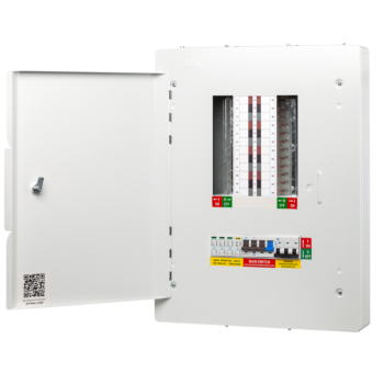 WCED WTPN08-125 8 Way TPN 3 Phase & Neutral Distribution Board with SPD