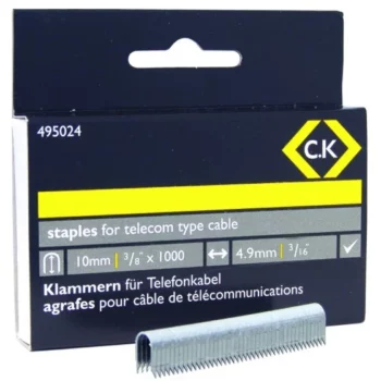 C.K Tools 495024 Telecom Cable Staples - 4.5mm x 10mm - Box of 1000