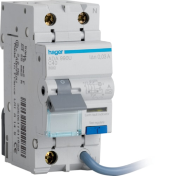 Hager ADA990U 1P+N 6kA C-40A 30mA Type A