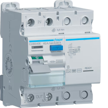 Hager CDB540E RCCB 1P+N 40A 30mA B Class