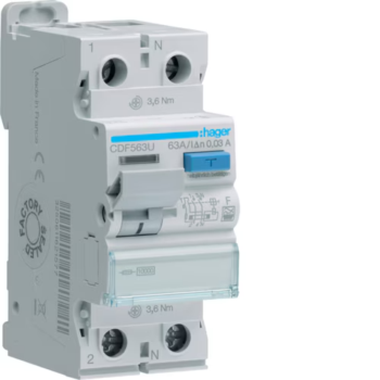 Hager CDF525U RCCB 1P+N 25A 30mA F Class