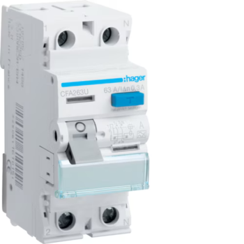 Hager CFA263U RCCB 2P 63A 300mA A Class 