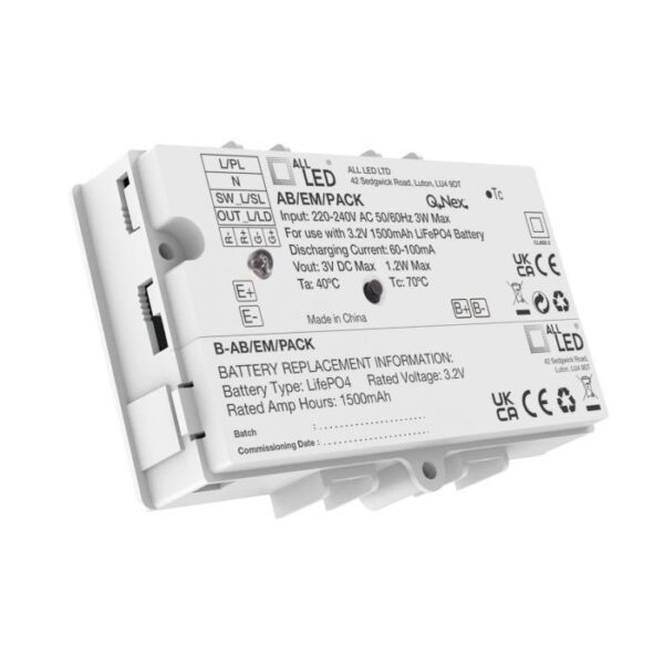 ALL LED ABEMPACK - Q-Nex Plug and Play 3-Hour Emergency Pack