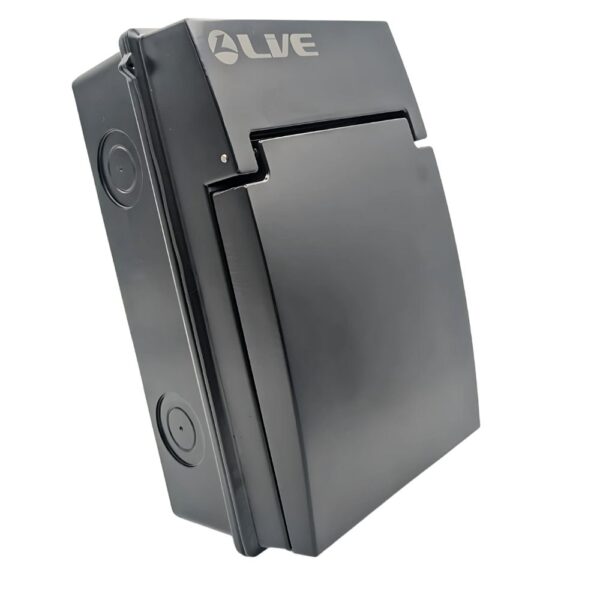 Live Electrical AGU4-SR/B IP65 Metal SPD Garage/EV Consumer Unit with 40A RCBO – Black