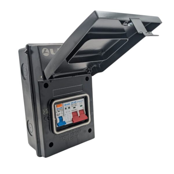 Live Electrical AGU4-SR/B IP65 Metal SPD Garage/EV Consumer Unit with 40A RCBO – Black