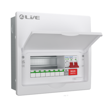 Live Electrical FMC10M-SP 7 Way Flush SPD Metal Consumer Unit