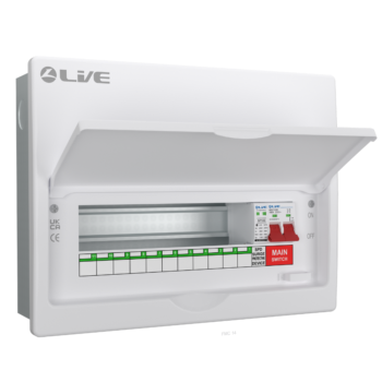 Live Electrical FMC14M-SP 11 Way Flush SPD Metal Consumer Unit