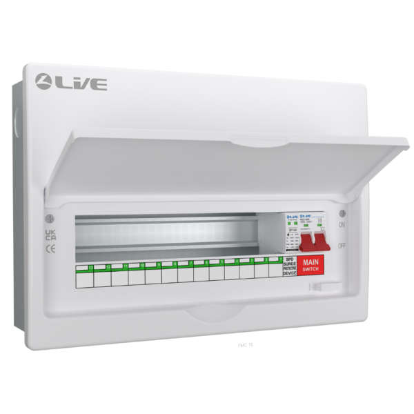 Live Electrical FMC16M-SP 13 Way Flush SPD Metal Consumer Unit
