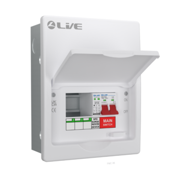 Live Electrical FMC8M-SP 5 Way Flush SPD Metal Consumer Unit