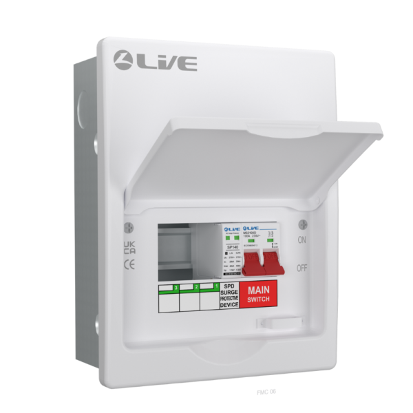 Live Electrical FMC8M-SP 5 Way Flush SPD Metal Consumer Unit