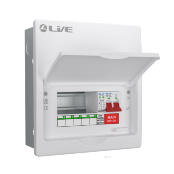 Live Electrical FMC8M-SP 5 Way Flush SPD Metal Consumer Unit