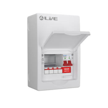 Live Electrical LSMC06/100 100A Main Switch 4 Way Consumer Unit