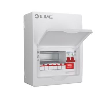 Live Electrical LSMC08/100 100A Main Switch 6 Way Consumer Unit