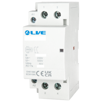 Live Electrical MDAC2P32/12V 2 Pole 32A 2NO AC Contactor/12V DC Coil
