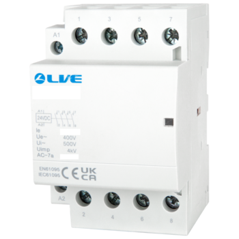 Live Electrical MDAC4P40/12V 4 Pole 40A 4NO AC Contactor/12V DC Coil