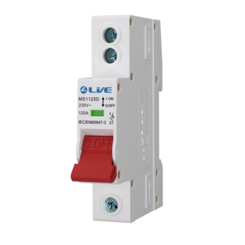 Live Electrical MS1125D 1 Pole 125A Double Terminal Main Switch