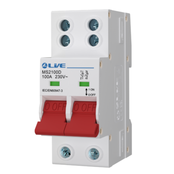Live Electrical MS2100D 2 Pole 100A Double Terminal Main Switch