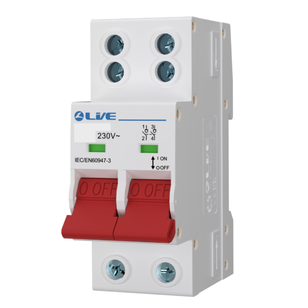 Live Electrical MS2125D 2 Pole 125A Double Terminal Main Switch