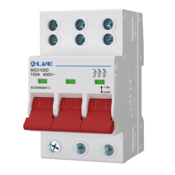 Live Electrical MS3100D 3 Pole 100A Double Terminal Main Switch