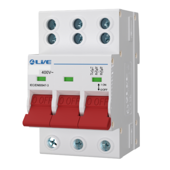 Live Electrical MS3125D 3 Pole 125A Double Terminal Main Switch