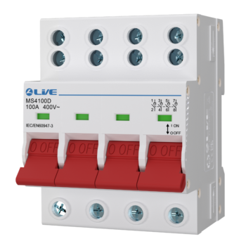 Live Electrical MS4100D 4 Pole 100A Double Terminal Main Switch