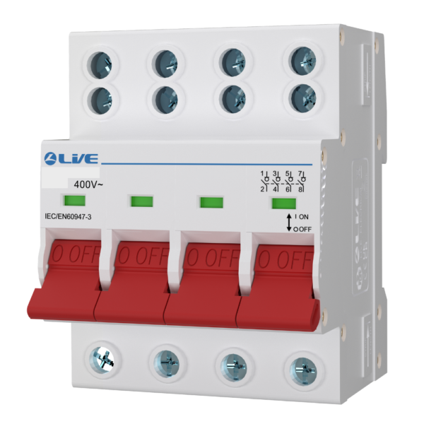 Live Electrical MS4125D 4 Pole 125A Double Terminal Main Switch