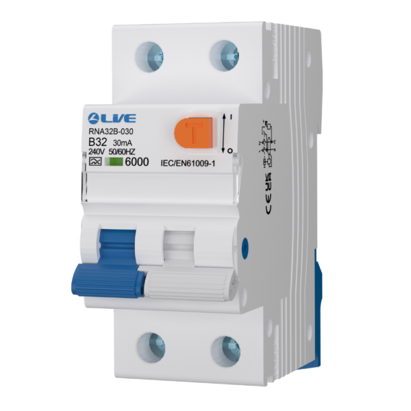 Live Electrical RNA32B-030 RCBO A Type DP Bi-Directional 32A B Curve 30mA