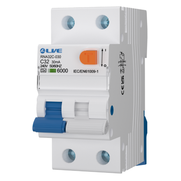 Live Electrical RNA32C-030 RCBO A Type DP Bi-Directional 32A C Curve 30mA