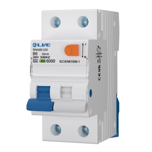 Live Electrical RNA6B-030 RCBO A Type DP Bi-Directional 6A B Curve 30mA