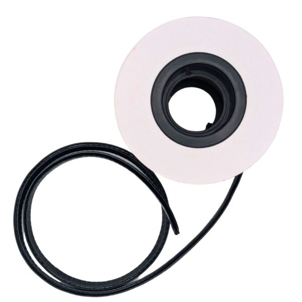 Unicrimp QGT10B Grommet Strip Edge Roll, 5mm x 8mm x 10m in black PVC with steel core, designed to protect cables from sharp edges in electrical installations.