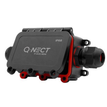 Unicrimp QOE8342BLK 4 Pole 2 Way 24A IP68 Inline Connection Box