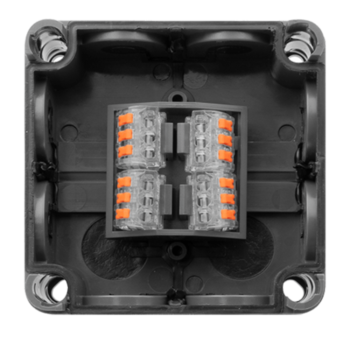 Unicrimp QOE8553AGYF IP66 Box with 4 Lever Connectors - Grey