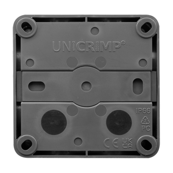 Unicrimp QOE8553AGYF IP66 Box with 4 Lever Connectors - Grey
