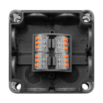 Unicrimp QOE8553AGYTF IP66 Box with 4 Lever Connectors - Grey/ Clear Lid