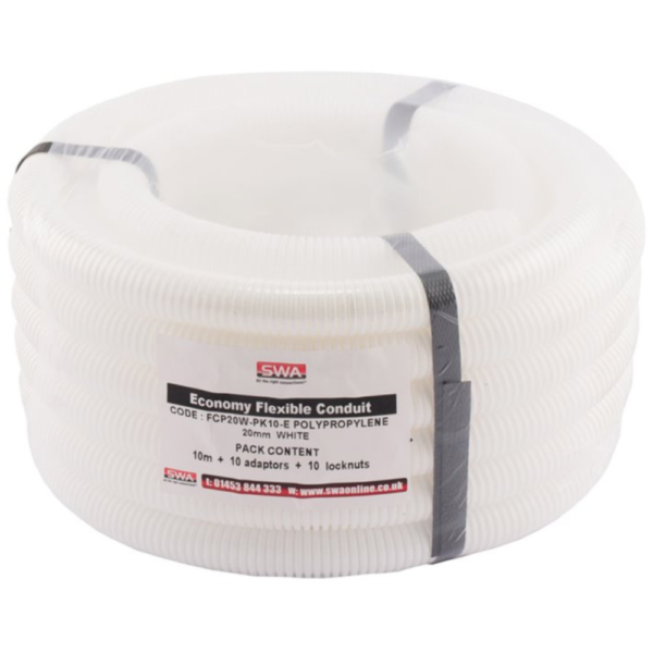 SWA FCP20-PK10 WHITE 20mm White Conduit Contractor Pack