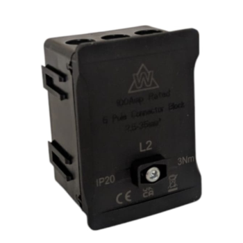 WCED WTB5-BK 5 Way 100A Single Pole Terminal Block Black