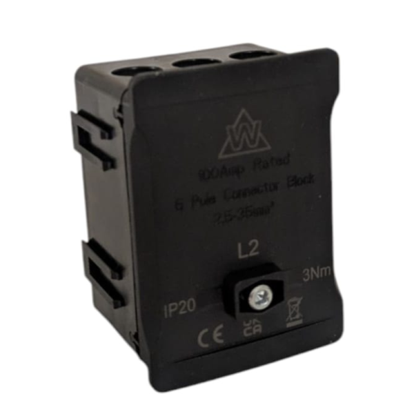 WCED WTB5-BK 5 Way 100A Single Pole Terminal Block Black