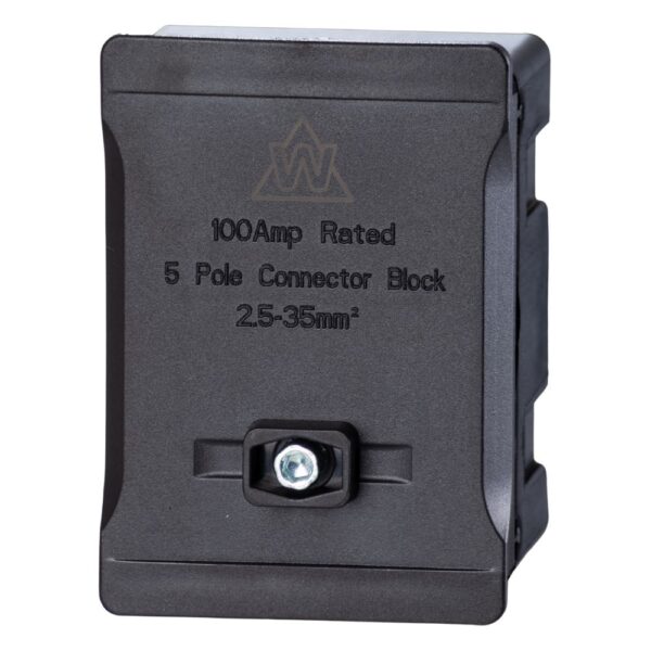 WCED WTB5-BK 5 Way 100A Single Pole Terminal Block Black