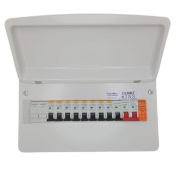 FuseBox F2010MX 10 Way RCBO Consumer Unit Kit with Surge Protection, RCBOs, Gland and Blanks