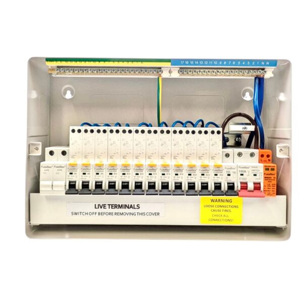 FuseBox F2014MX/KIT12 14 Way SPD Consumer Unit Kit with 12 RCBOs