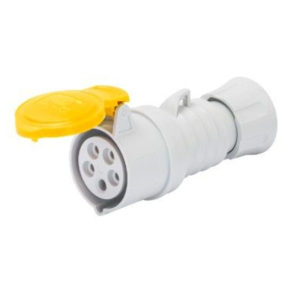 Gewiss GW62012H 32A 3 Pin Plug 110V Straight Connector – IP44/IP54