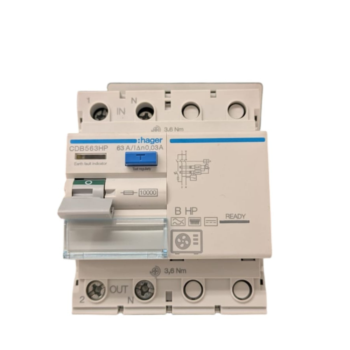 Hager CDB563HP 30mA 63A RCCB 1P+N Type B HP for Heat Pumps