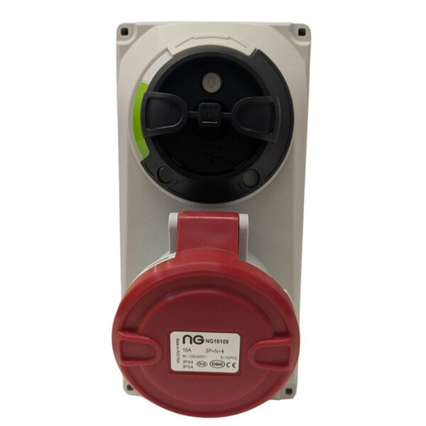 Niglon 16109 16A 415V IP44 5 Pin Compact Interlocking Switched Socket