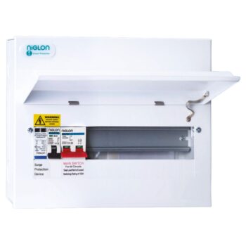 Niglon M3CU14SP 100A DP Main Switch SPD Consumer Unit, 10 Usable Ways, Ideal for RCBO Setup, BS7671:2018 Compliant, 18th Edition Consumer Unit.